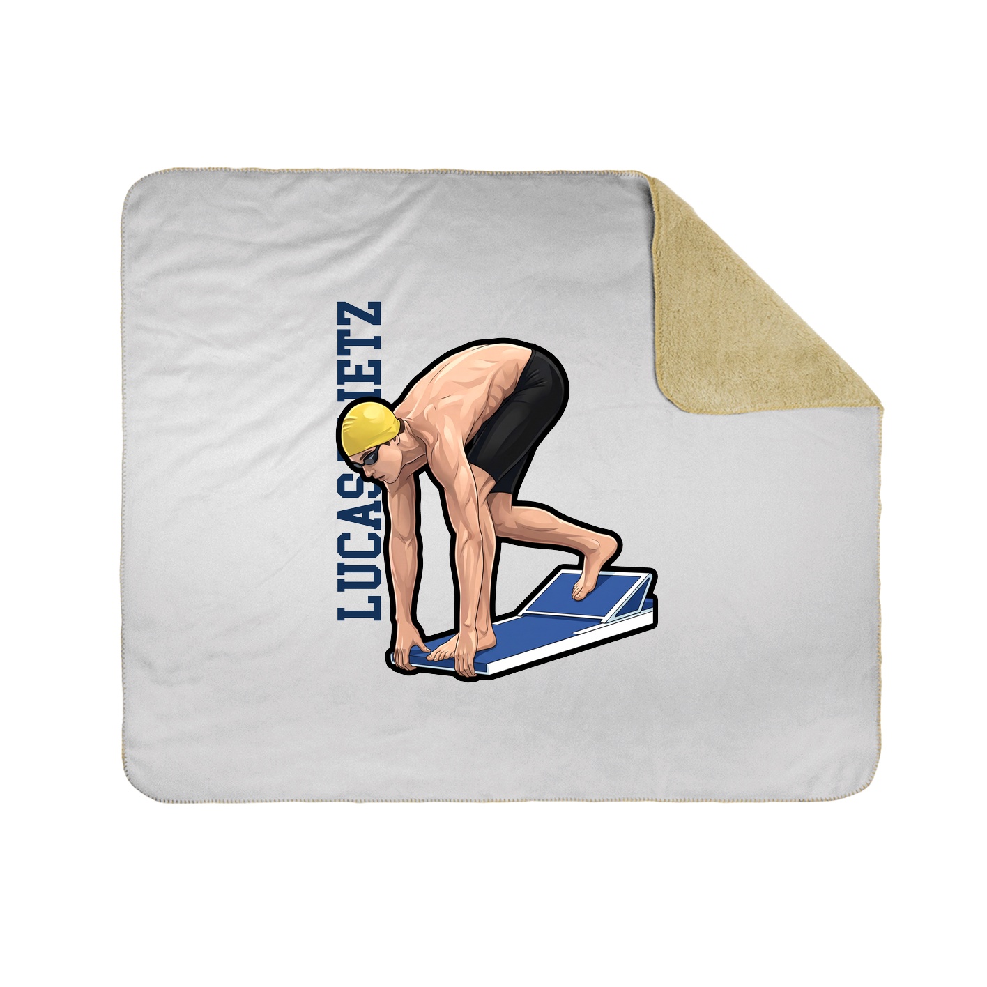 Throw Blanket — Name Vertical in White