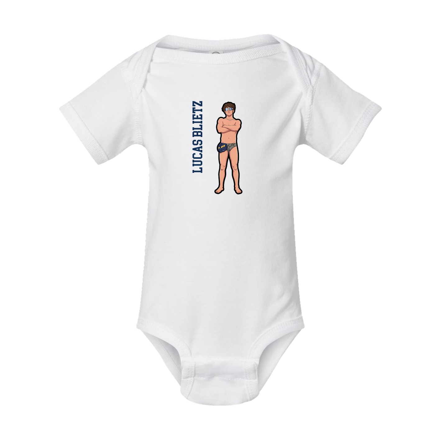 Baby Onesie — Name Vertical in White