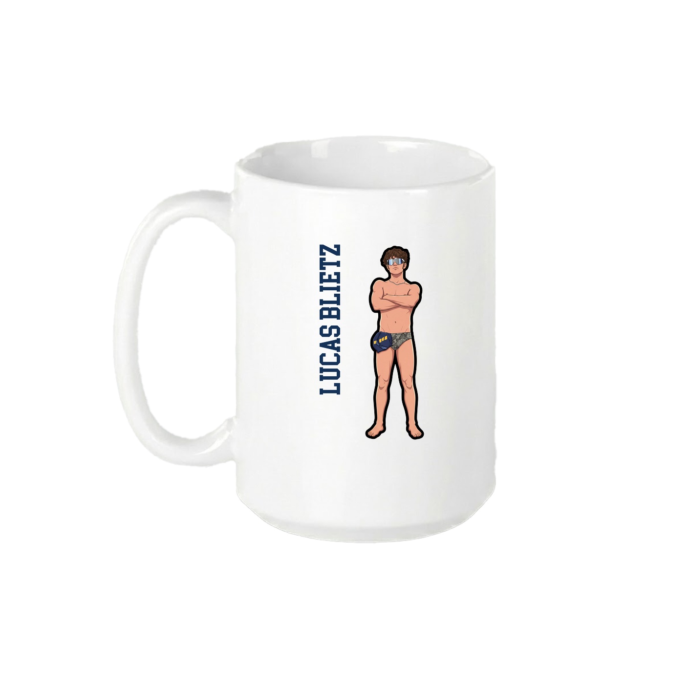 15oz Coffee Mug — Name Vertical in White