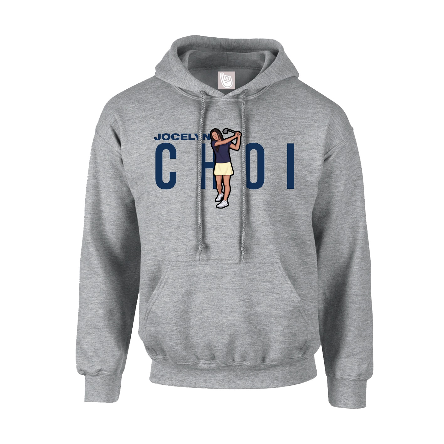 Hoodie — Player Name in Grey