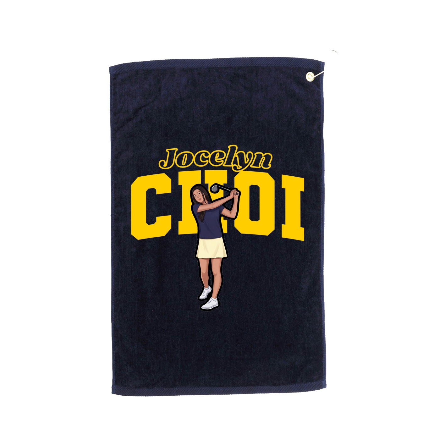 Golf Towel — Name Arch in Navy