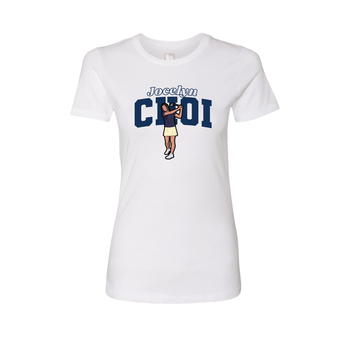 Fitted Women's Tee — Name Arch in White