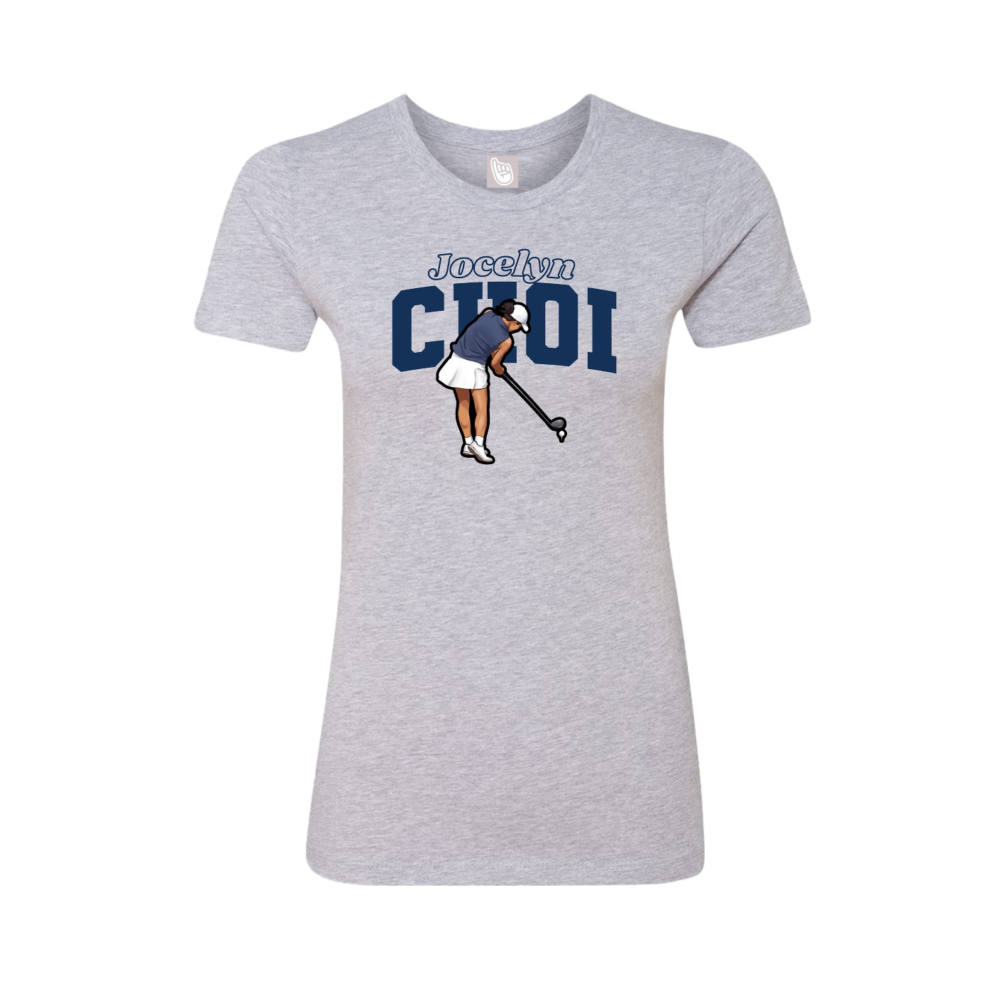 Fitted Women's Tee — Name Arch in Grey