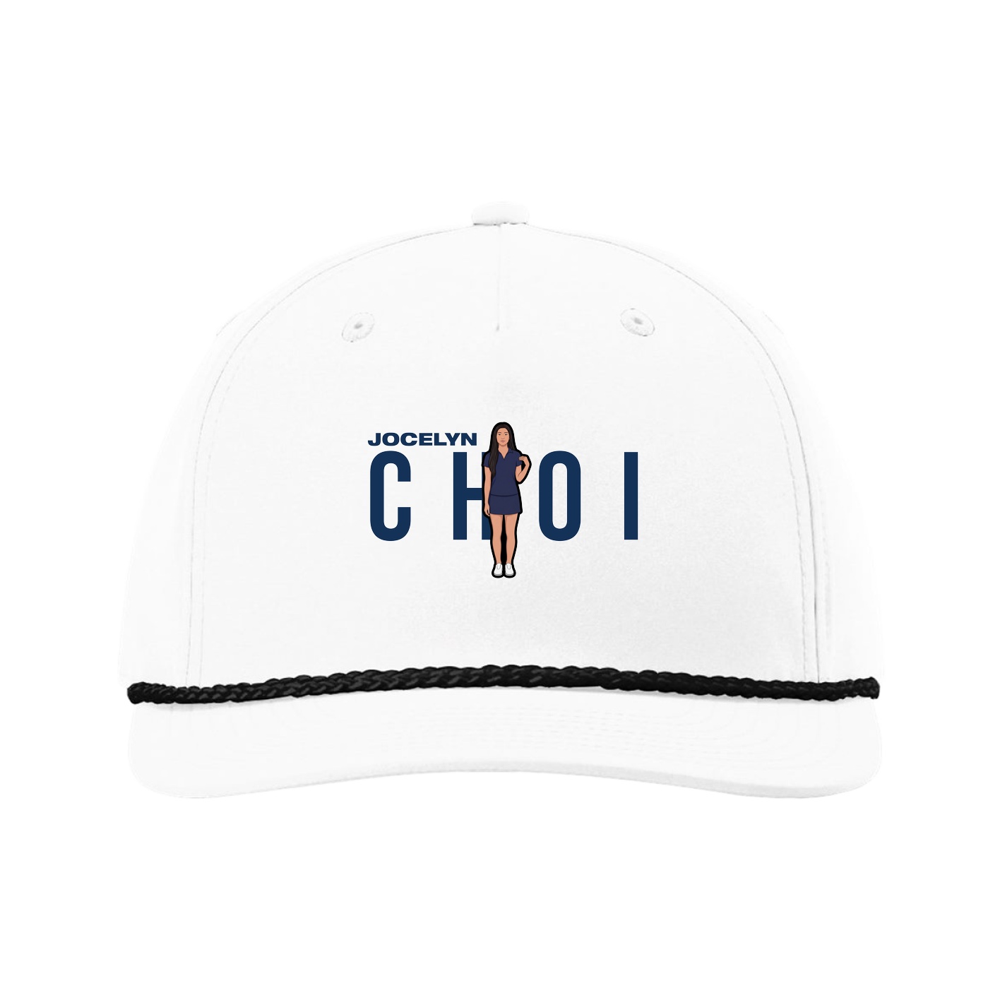 Five-Panel Classic Rope Cap — Player Name in White
