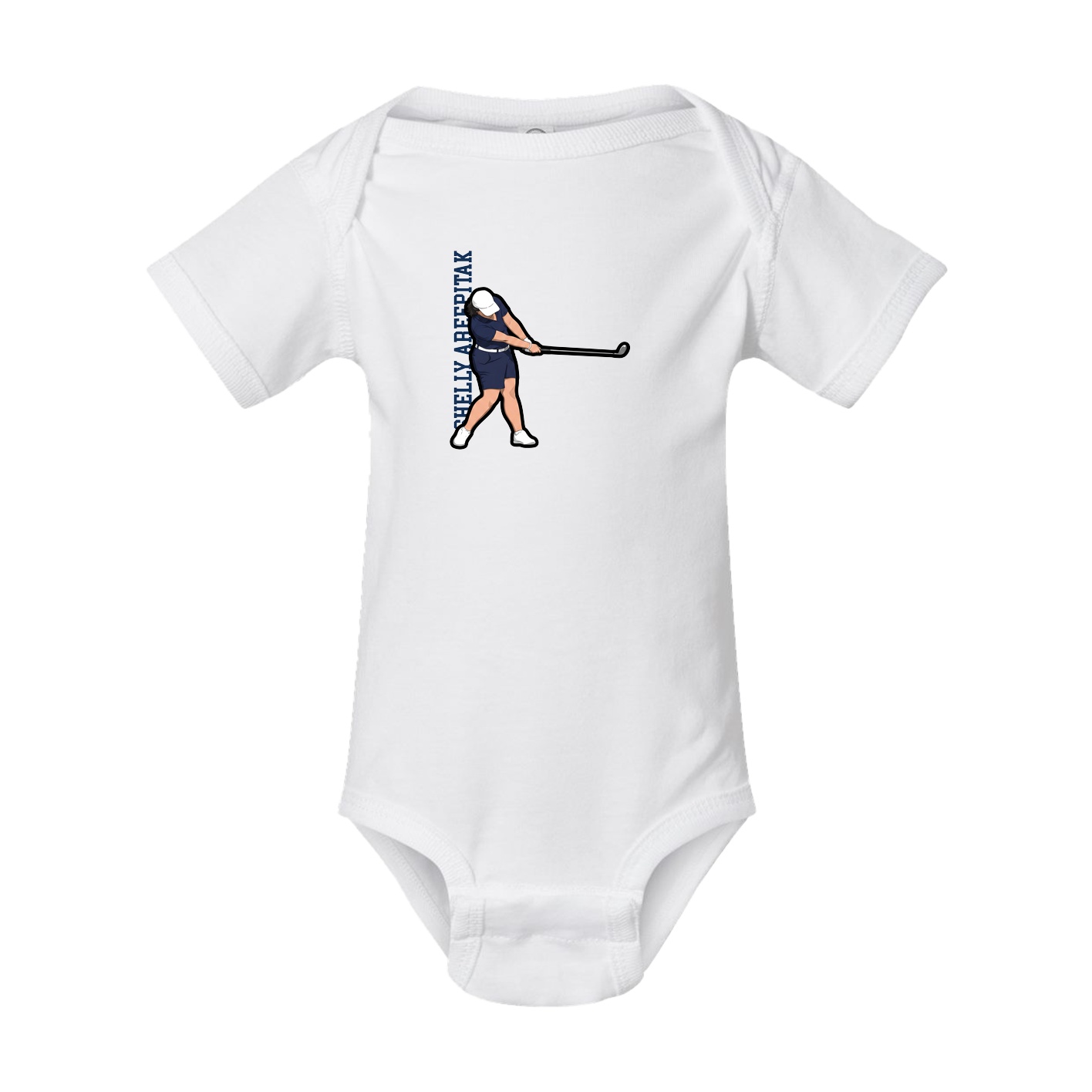 Baby Onesie — Name Vertical in White