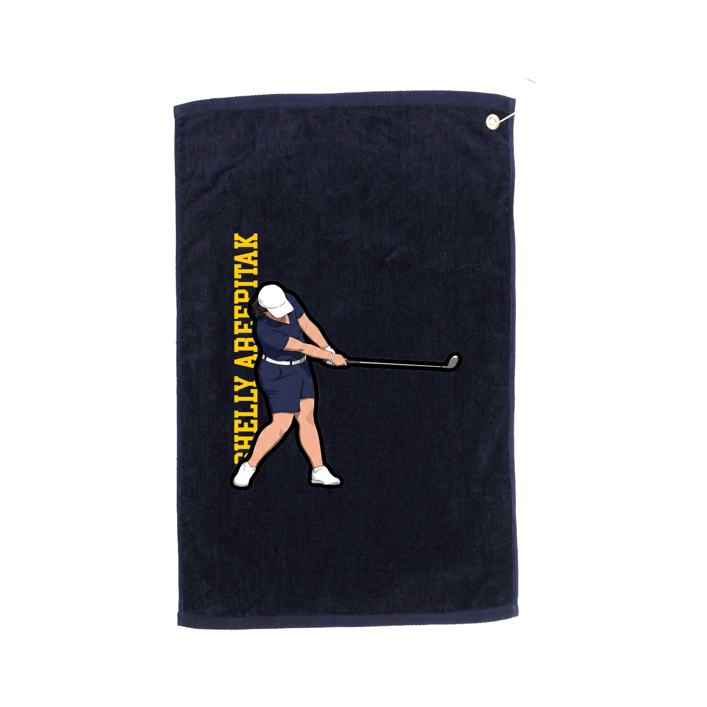 Golf Towel — Name Vertical in Navy