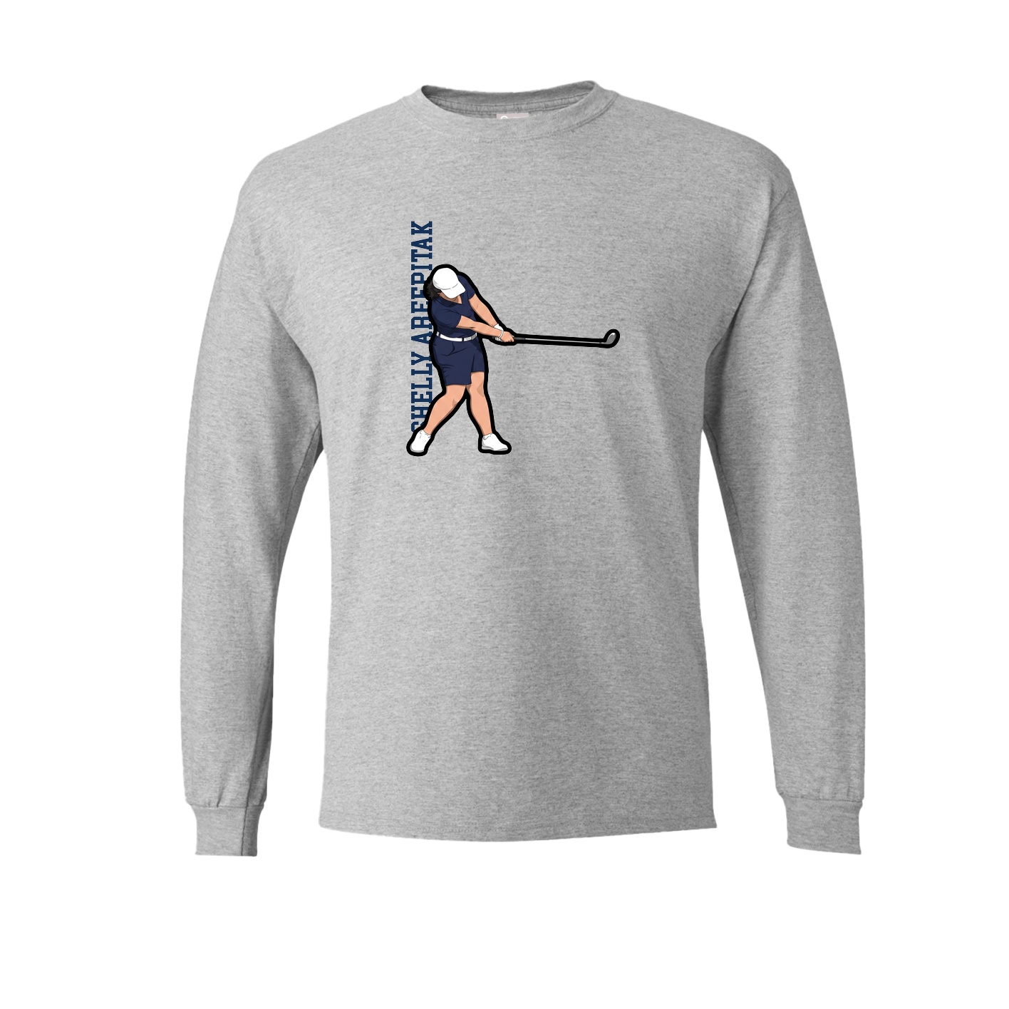 Long Sleeve Tee — Name Vertical in Grey