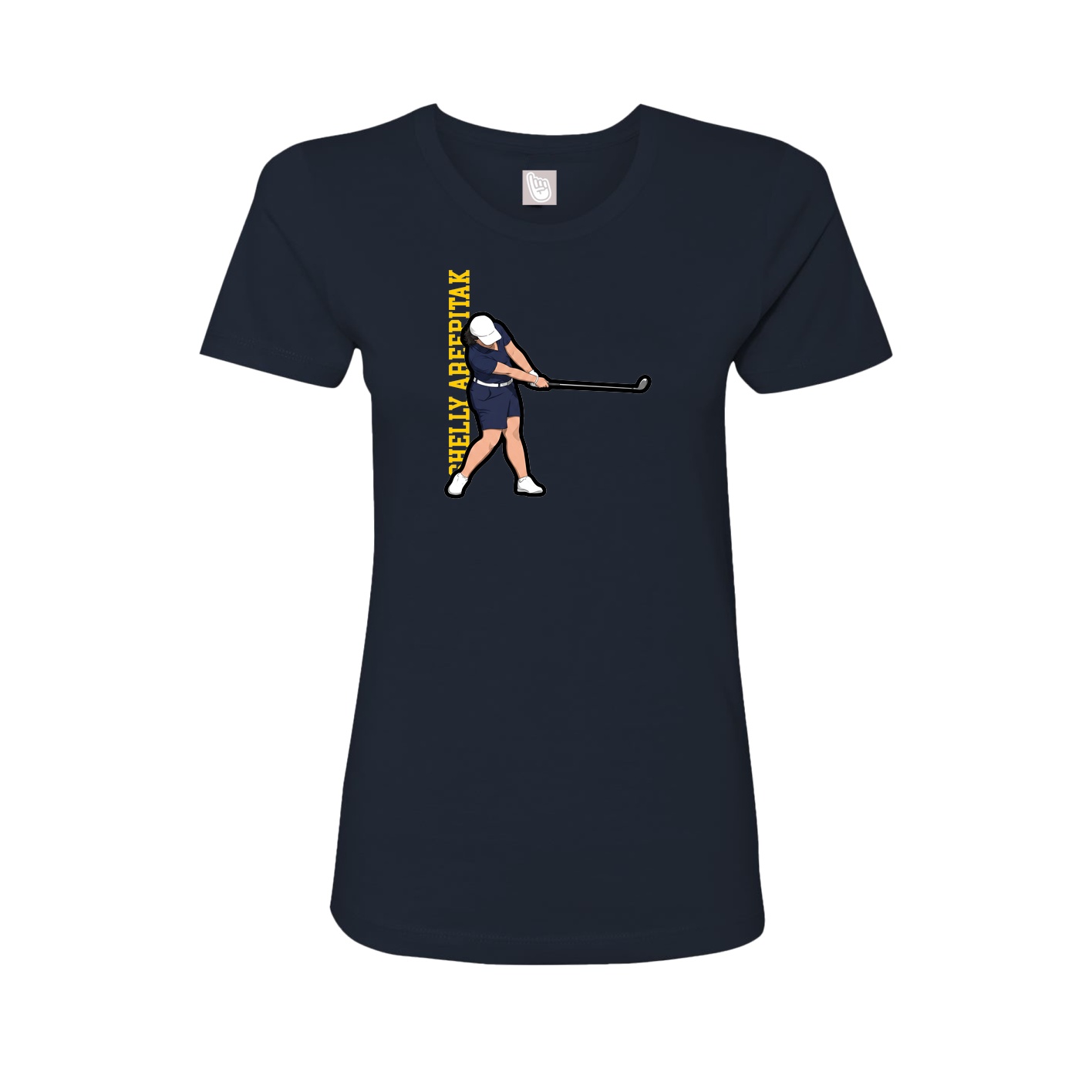 Womens Tee — Name Vertical in Navy