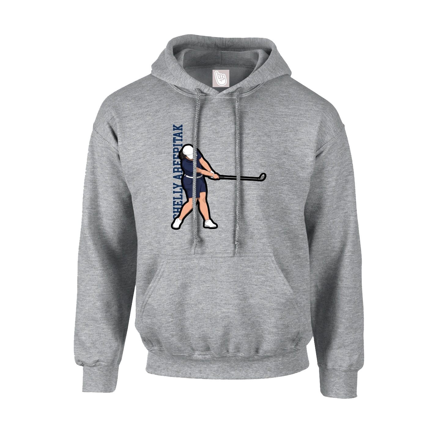 Youth Hoodie — Name Vertical in Grey