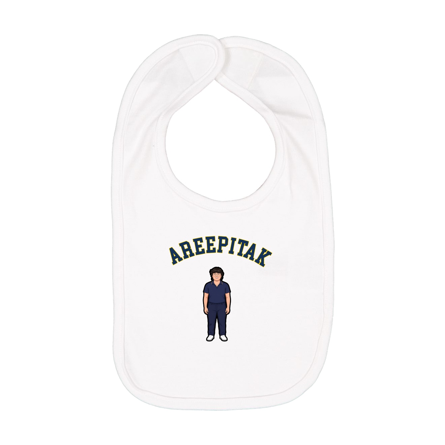 Infant Bib — Shirsey Arch in White