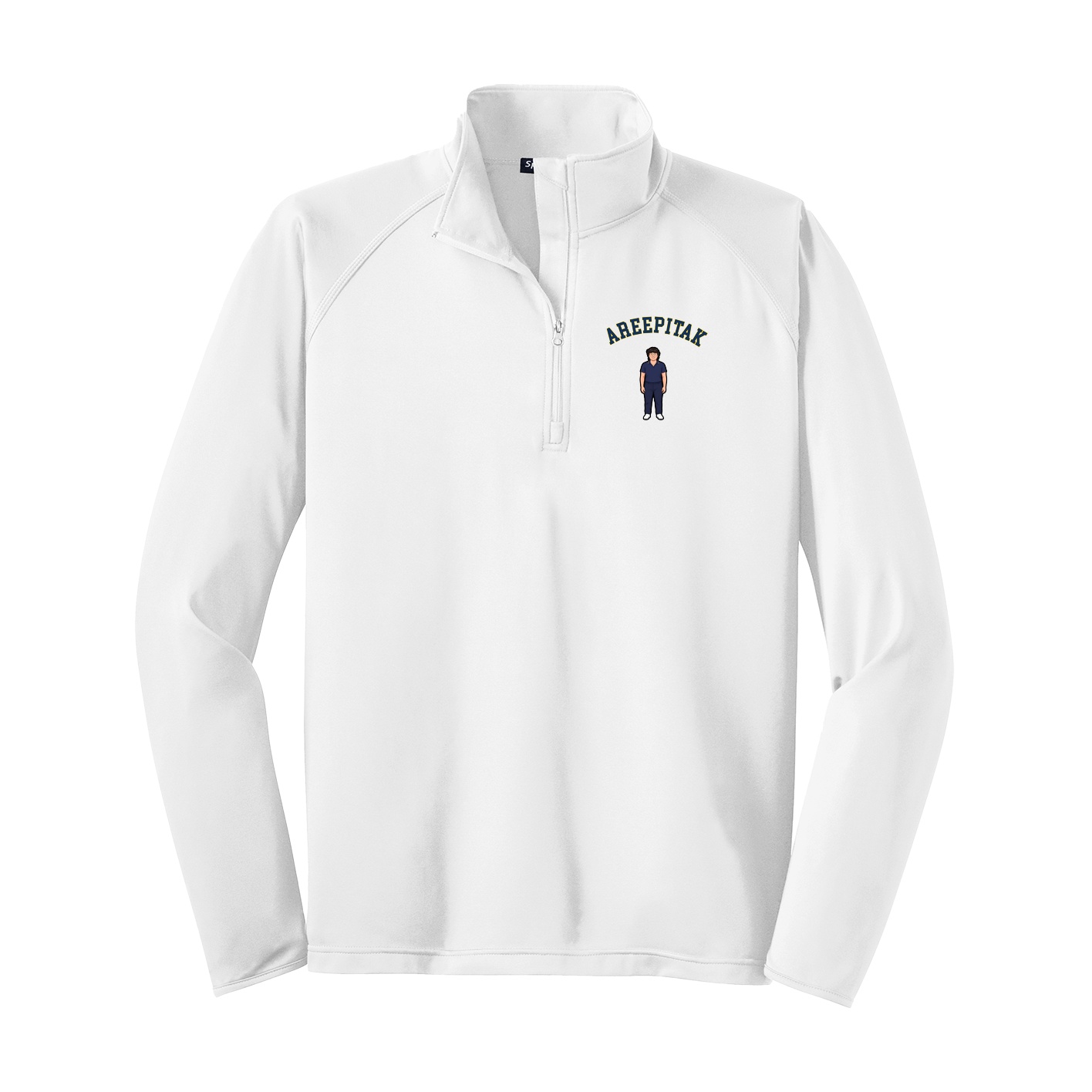 Q-Zip Pullover — Shirsey Arch in White