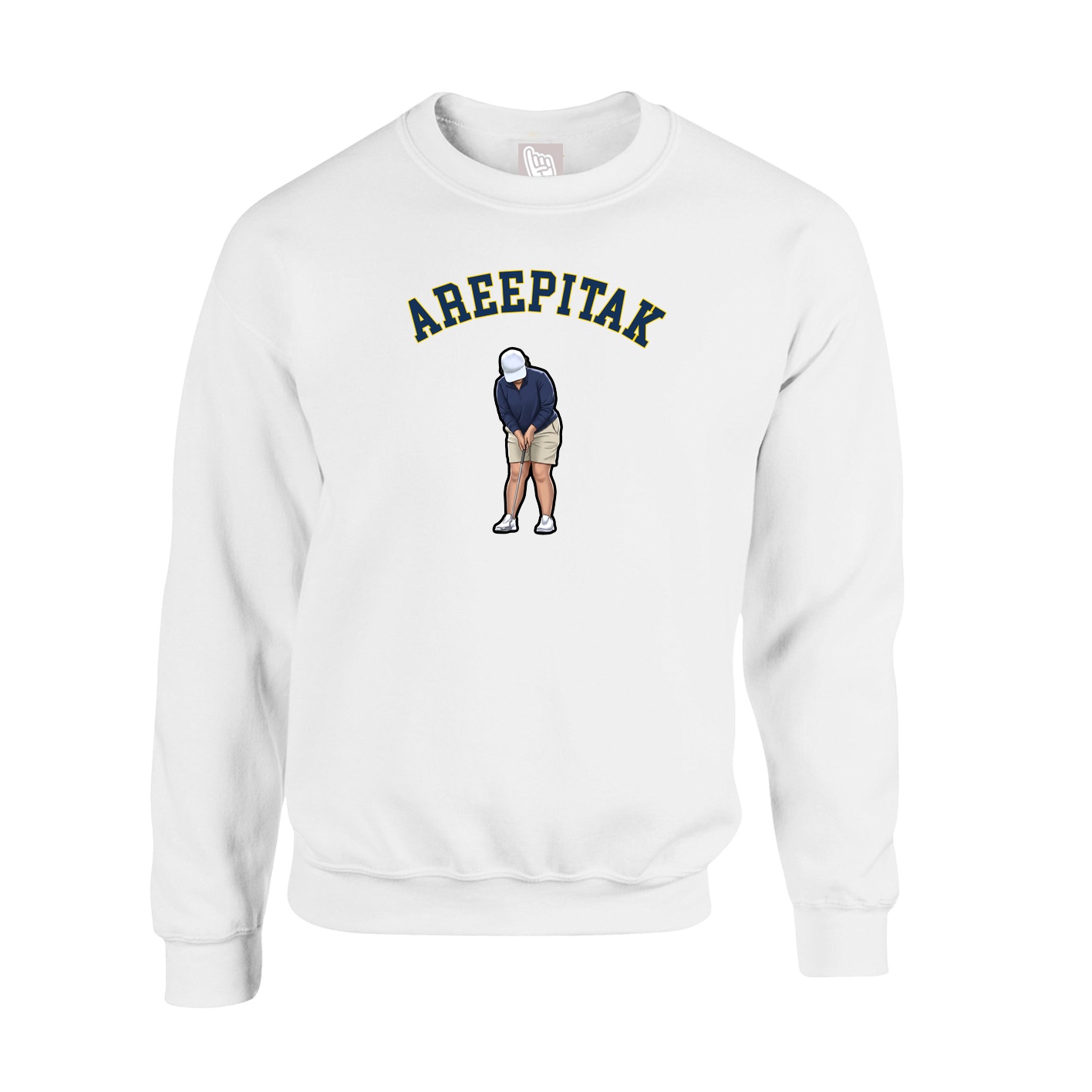 Fleece Crew — Shirsey Arch in White