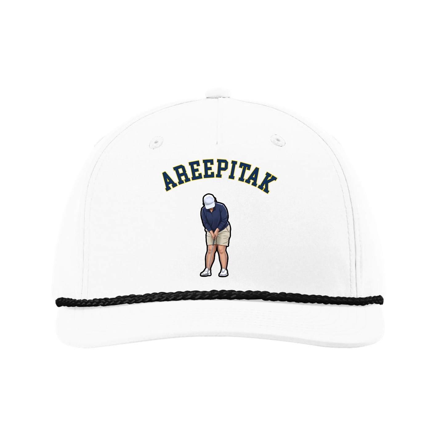 Five-Panel Classic Rope Cap — Shirsey Arch in White