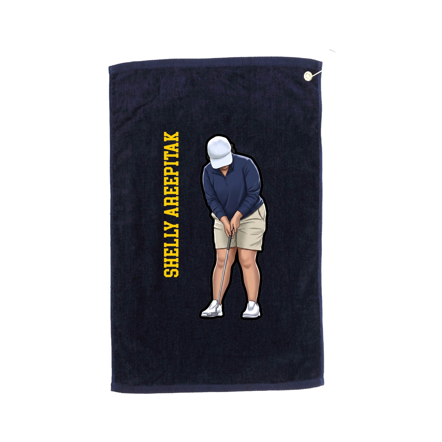 Golf Towel — Name Vertical in Navy