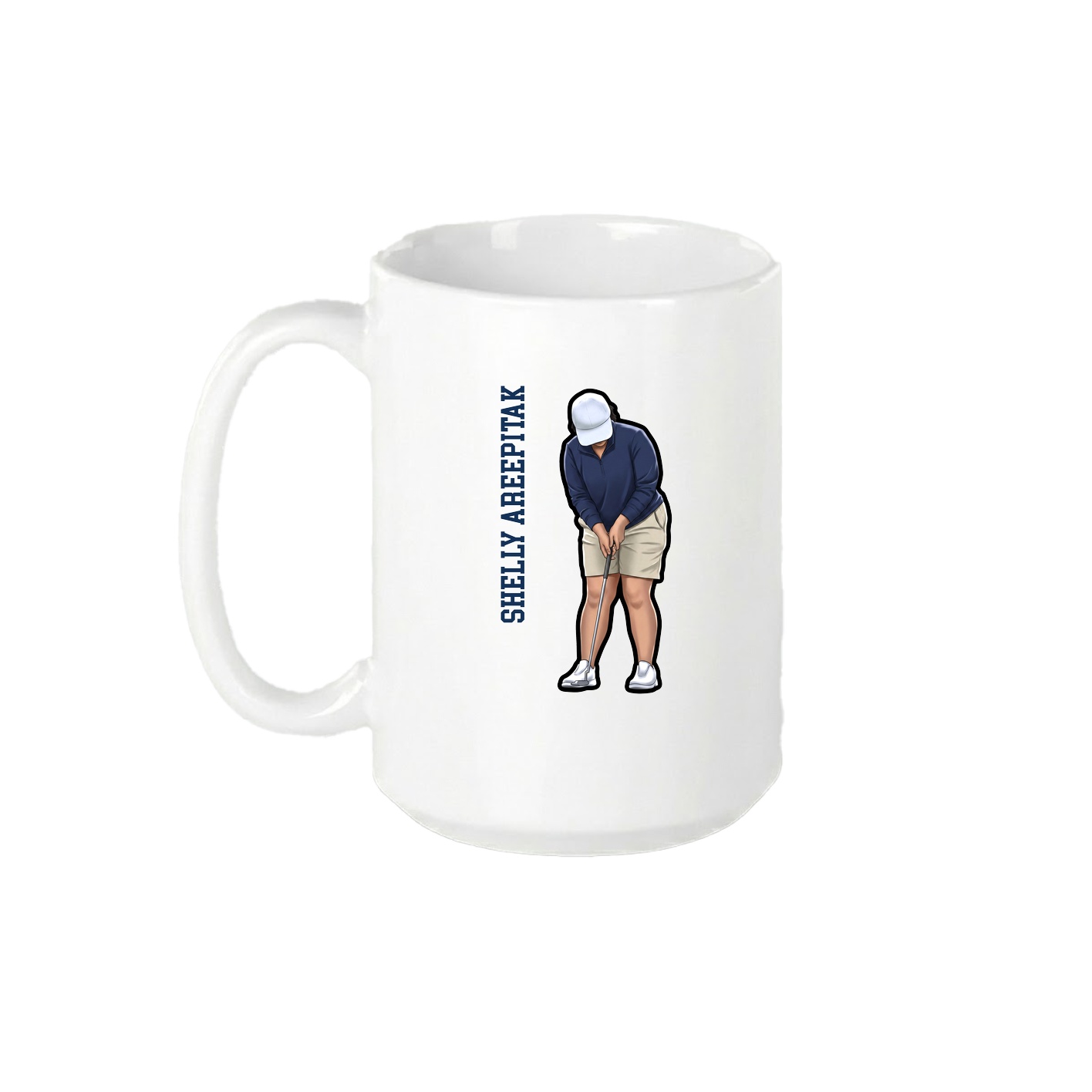 15oz Coffee Mug — Name Vertical in White
