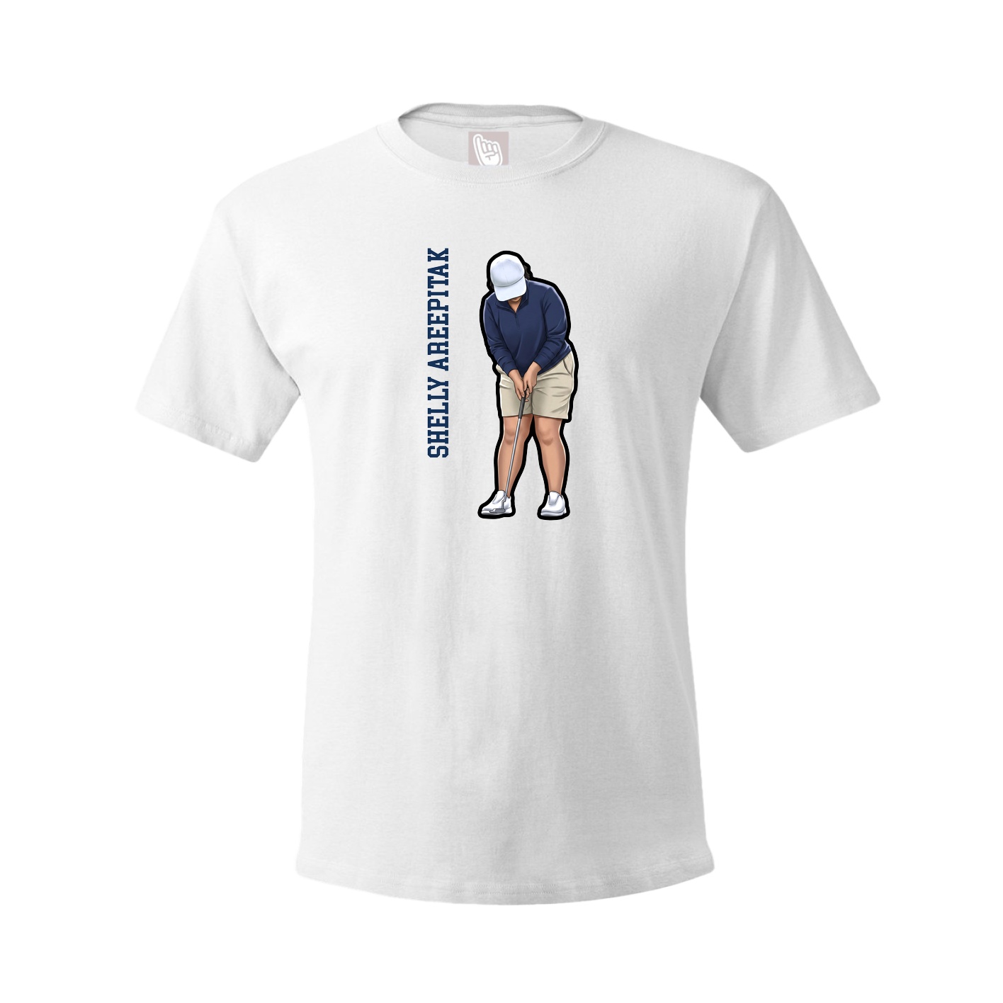 Tee — Name Vertical in White