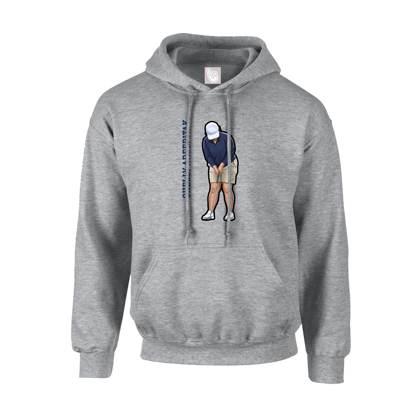 Youth Hoodie — Name Vertical in Grey