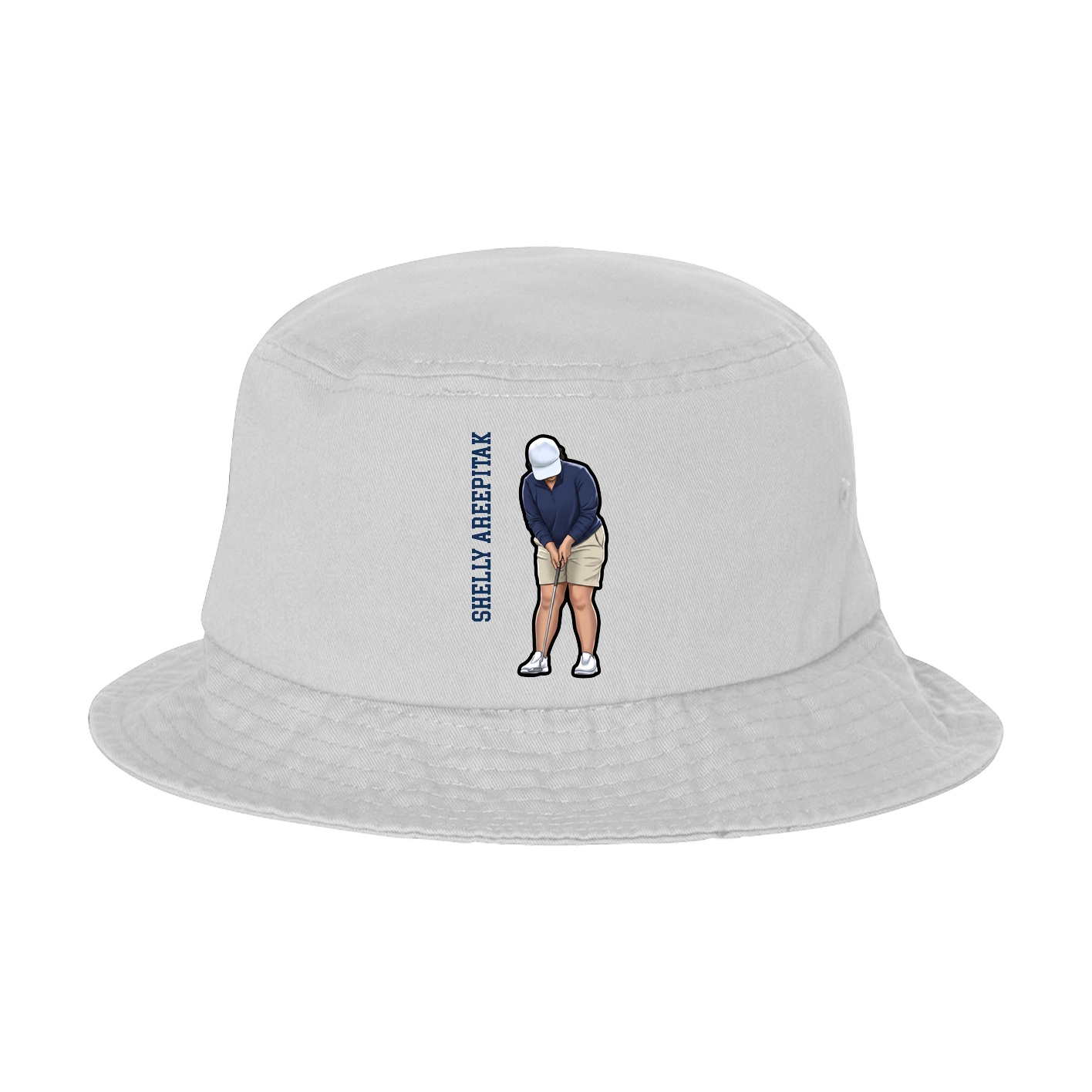 Bucket Cap — Name Vertical in White