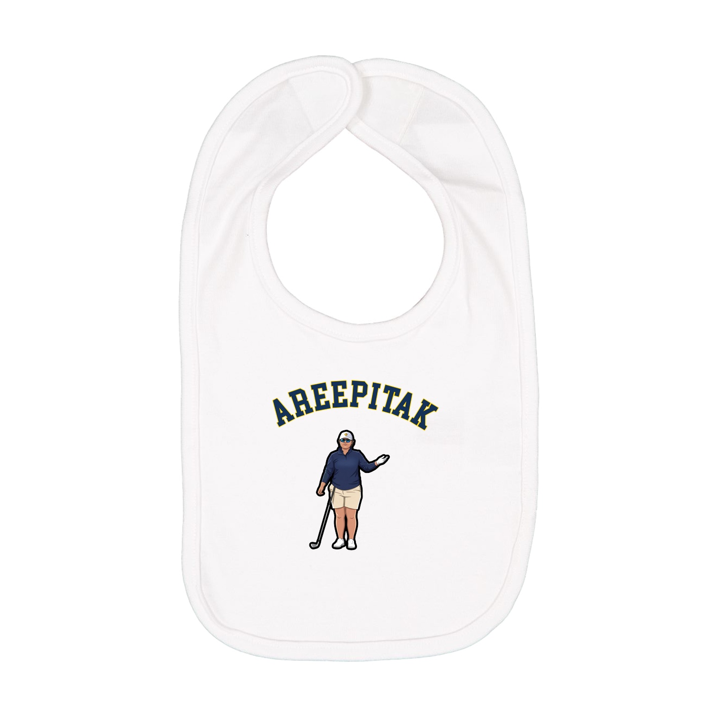 Infant Bib — Shirsey Arch in White