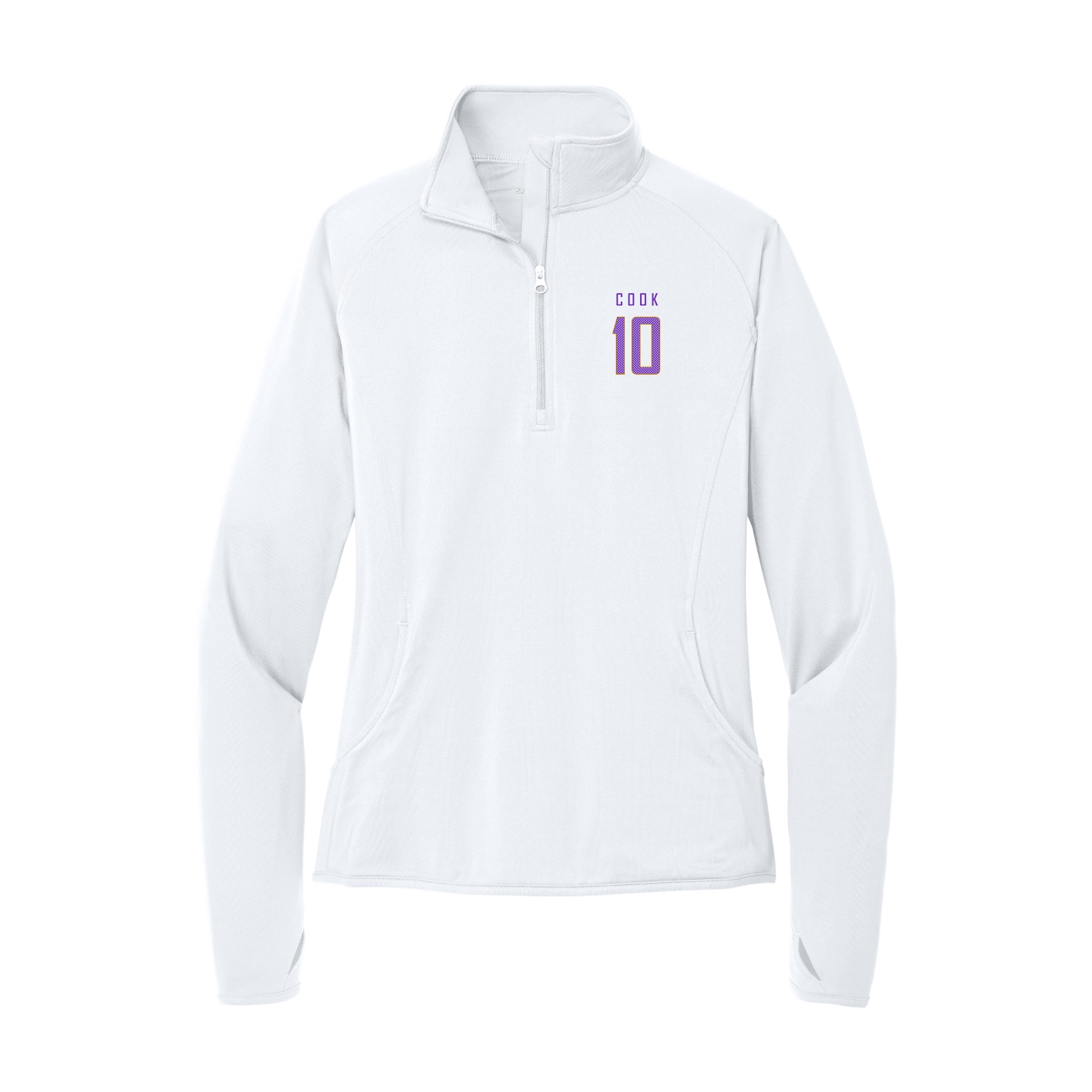 Women's Q-Zip Pullover — Mesh Shirsey in White
