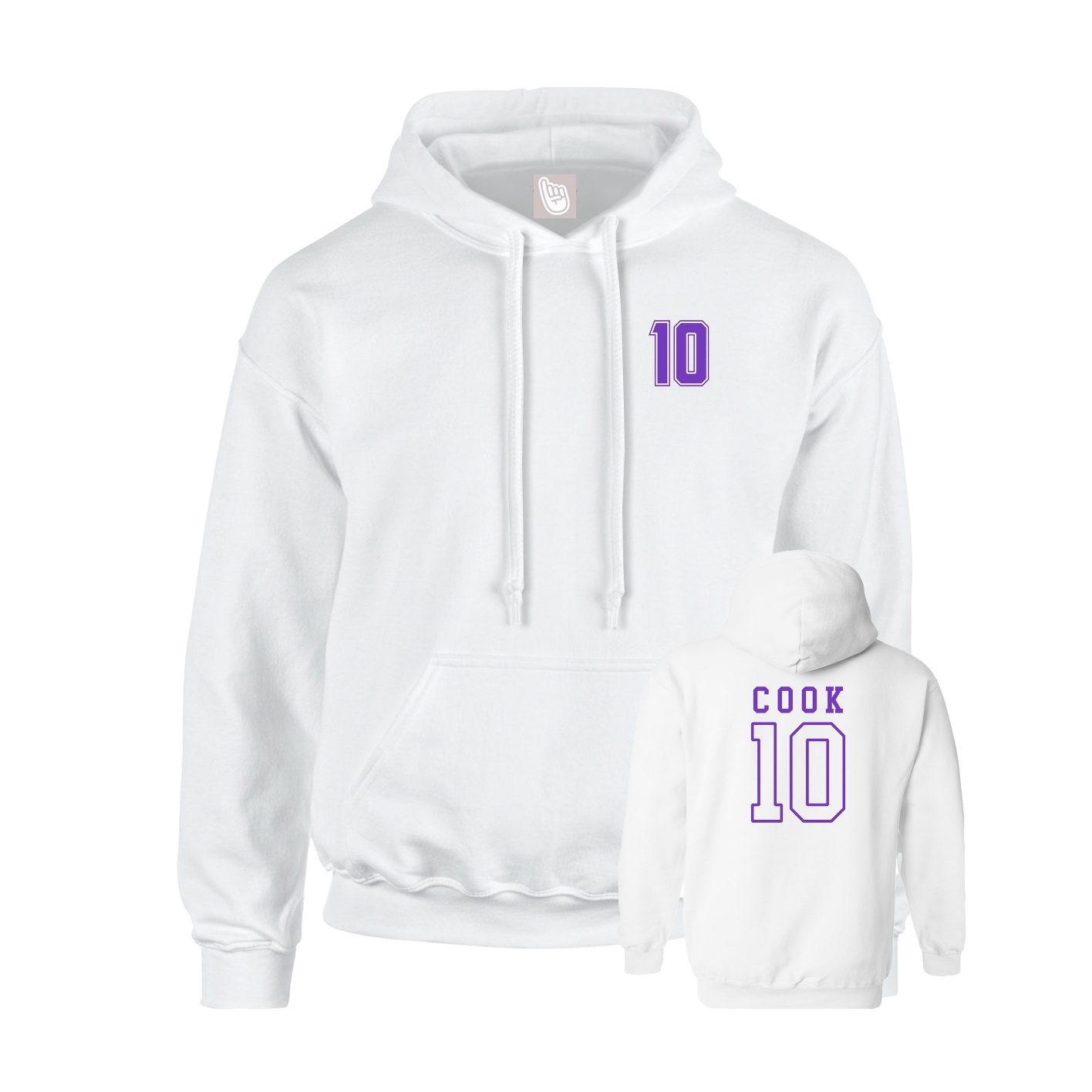 Youth Hoodie — Chest Back in White