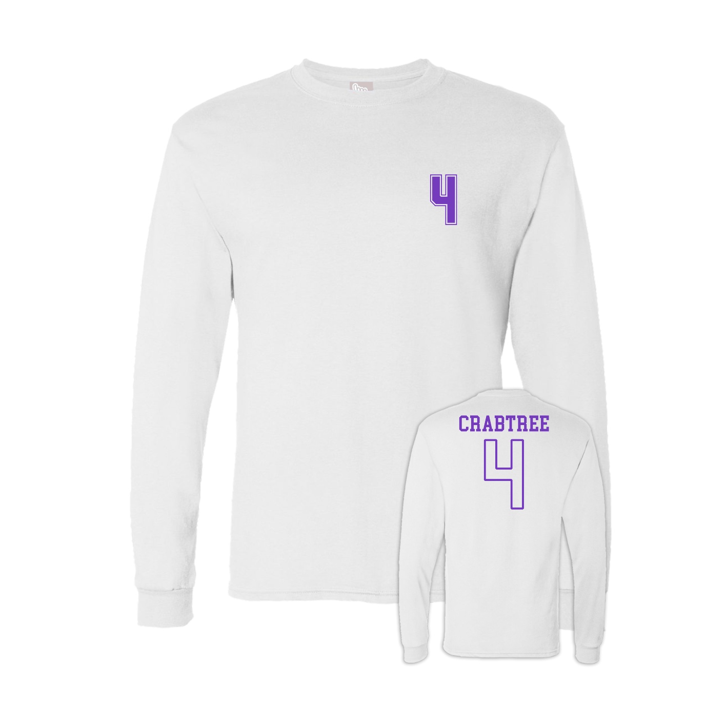 Long Sleeve Tee — Chest Back in White