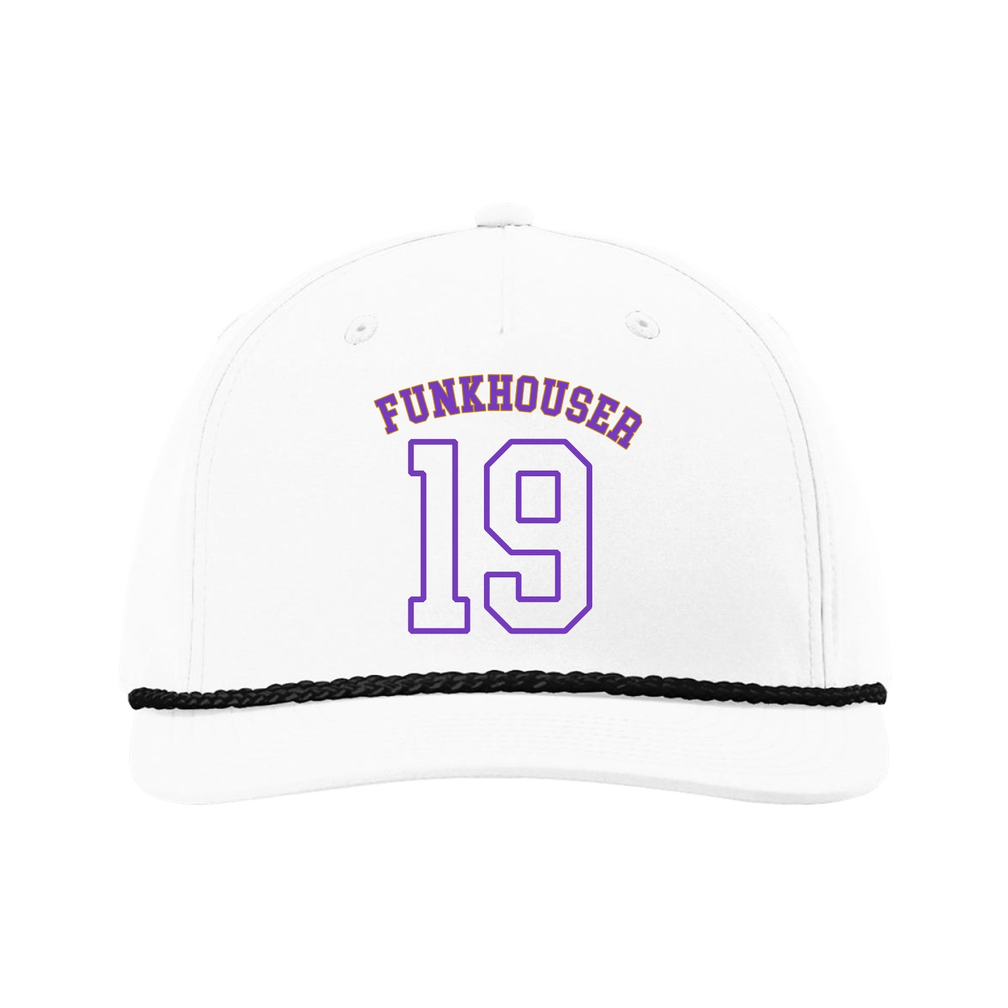 Five-Panel Classic Rope Cap — Shirsey Arch in White