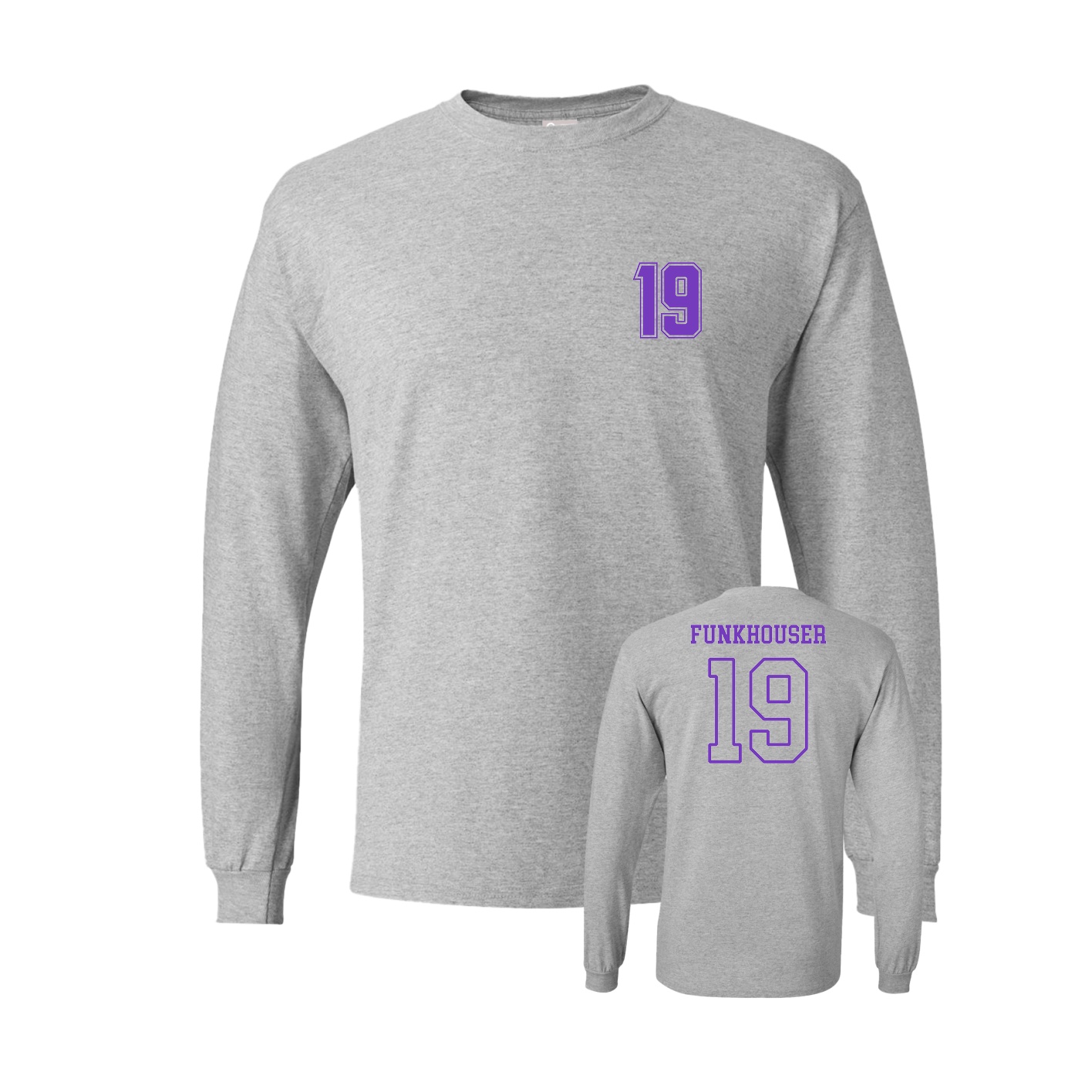 Long Sleeve Tee — Chest Back in Grey