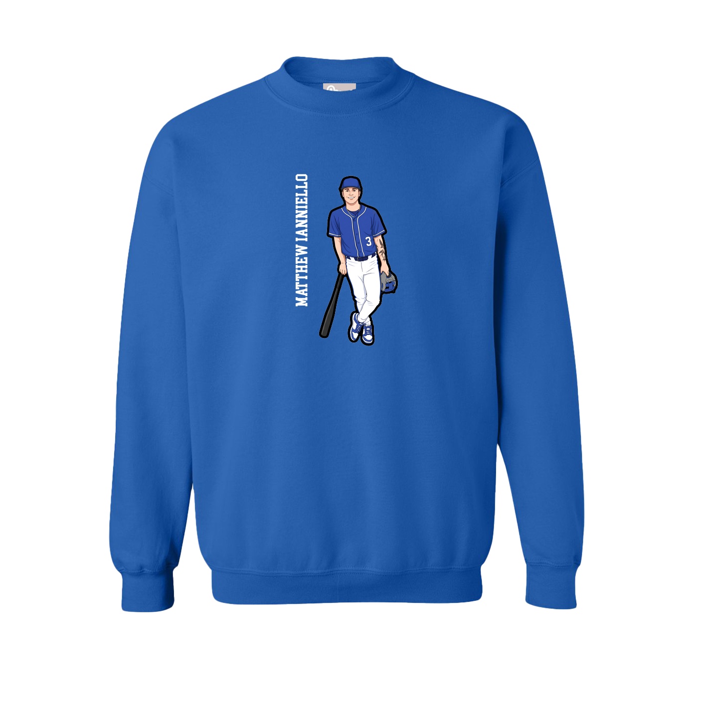 Fleece Crew — Name Vertical in Royal