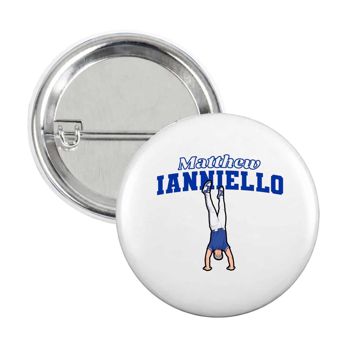 Game Day Button — Name Arch in White