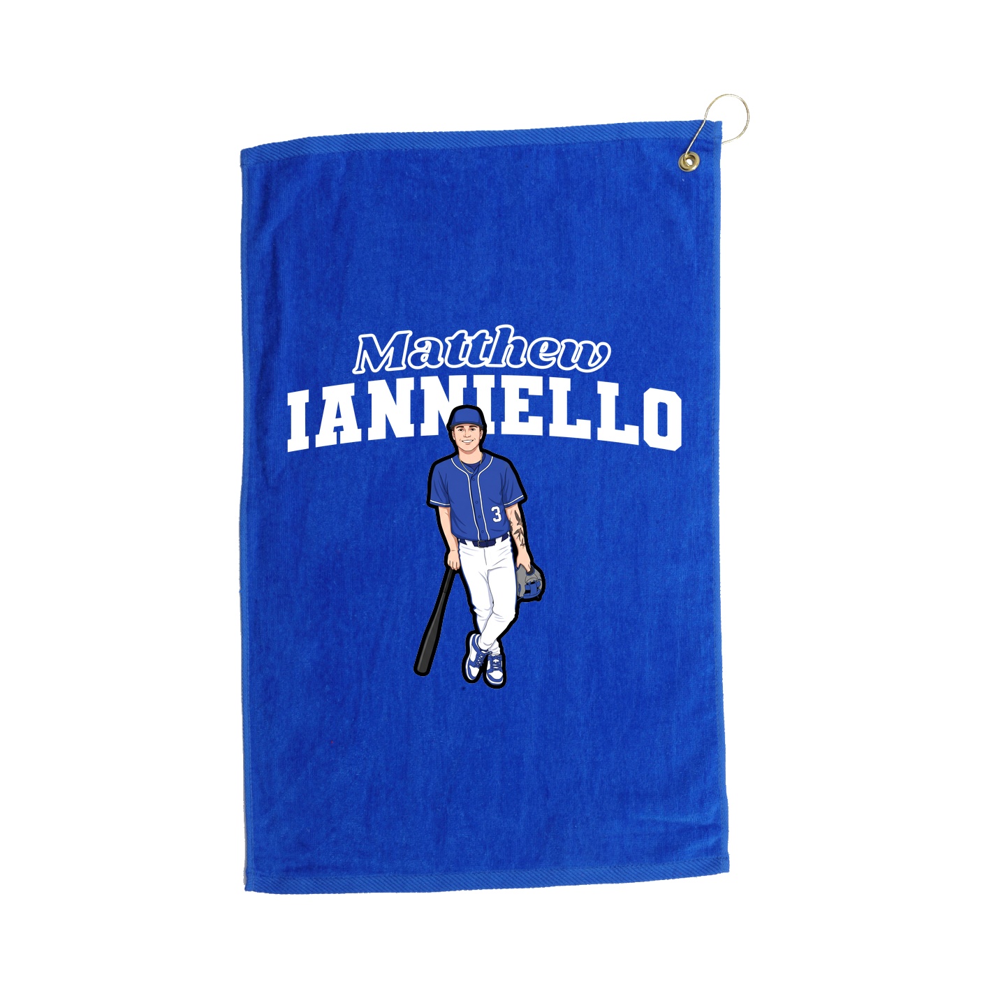 Golf Towel — Name Arch in Royal
