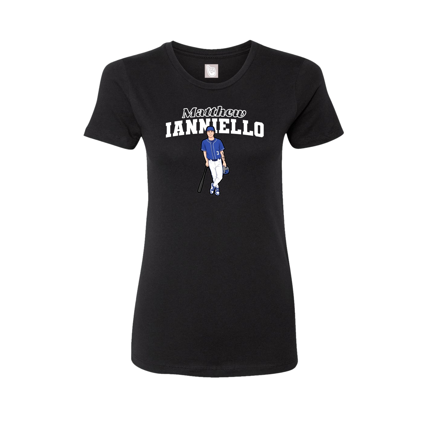 Fitted Women's Tee — Name Arch in Black