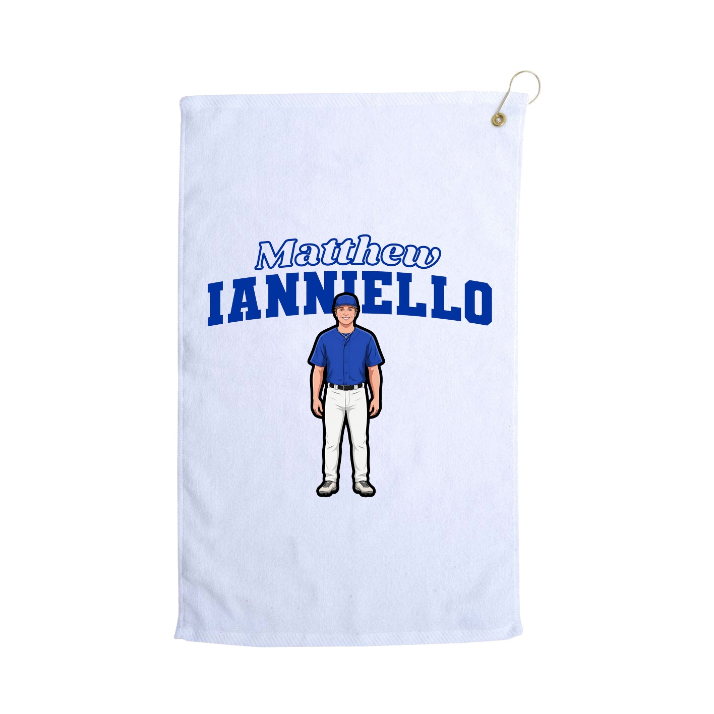 Golf Towel — Name Arch in White