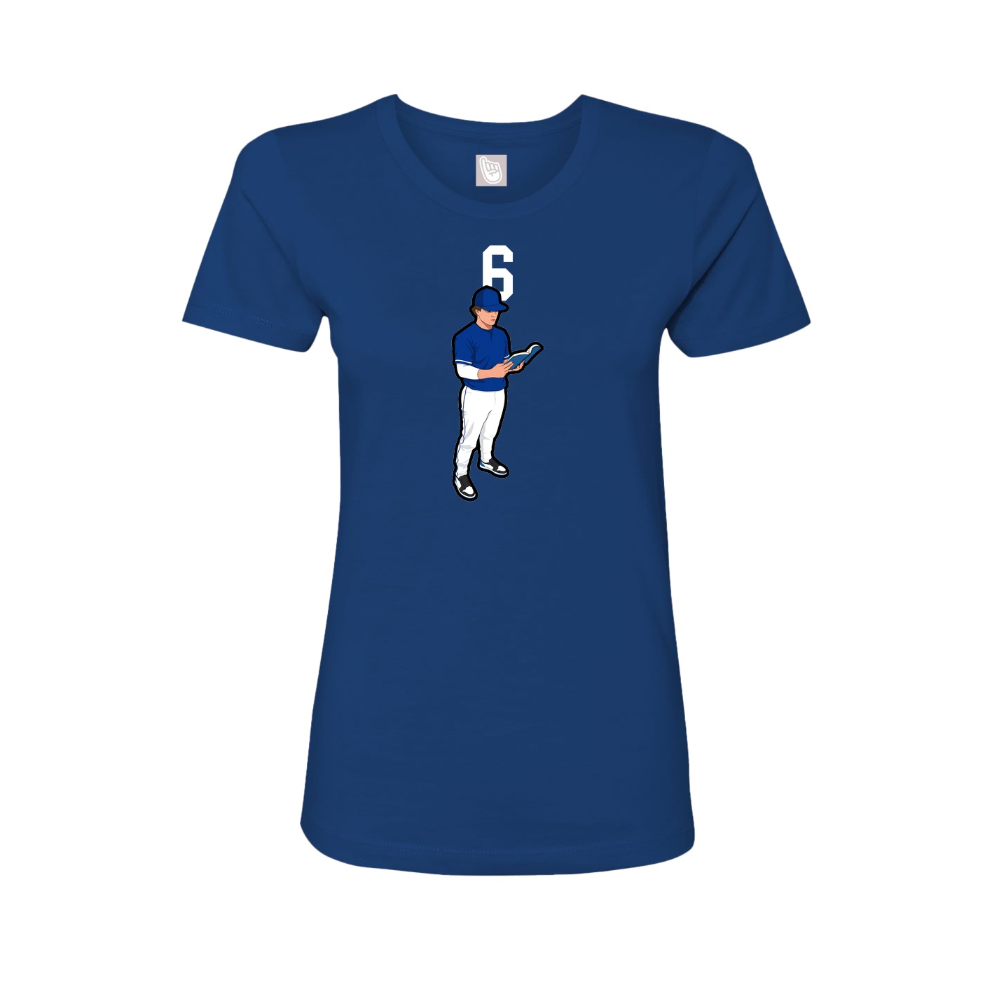 Fitted Women's Tee — Number Top in Royal