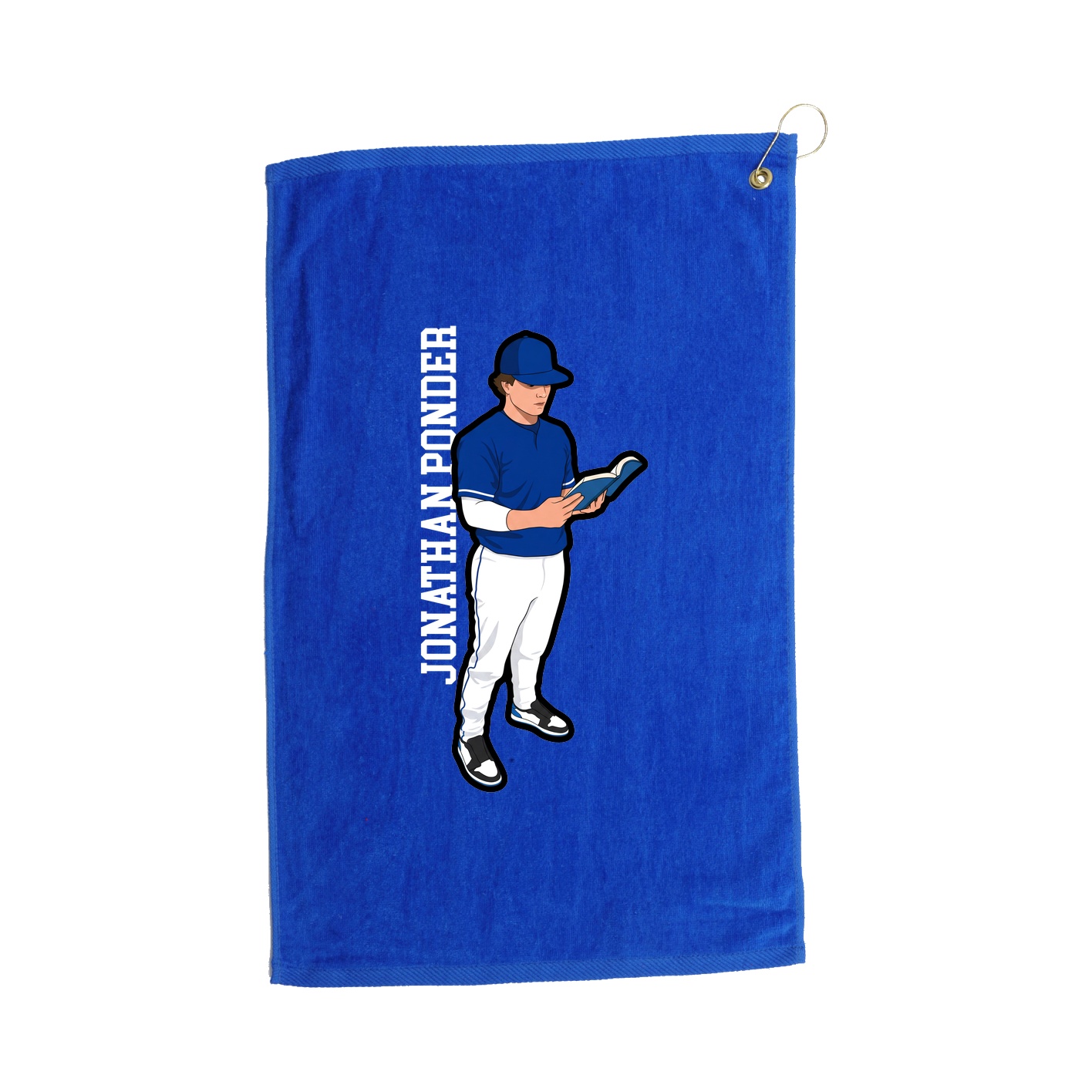 Golf Towel — Name Vertical in Royal