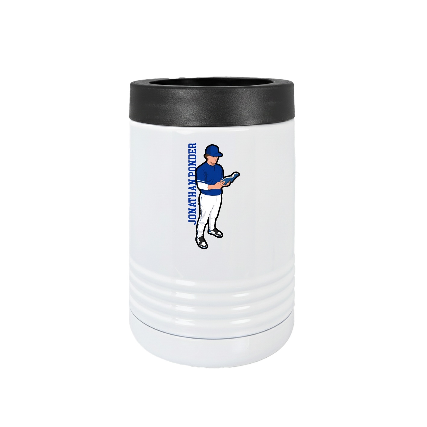 Beverage Holder — Name Vertical in White