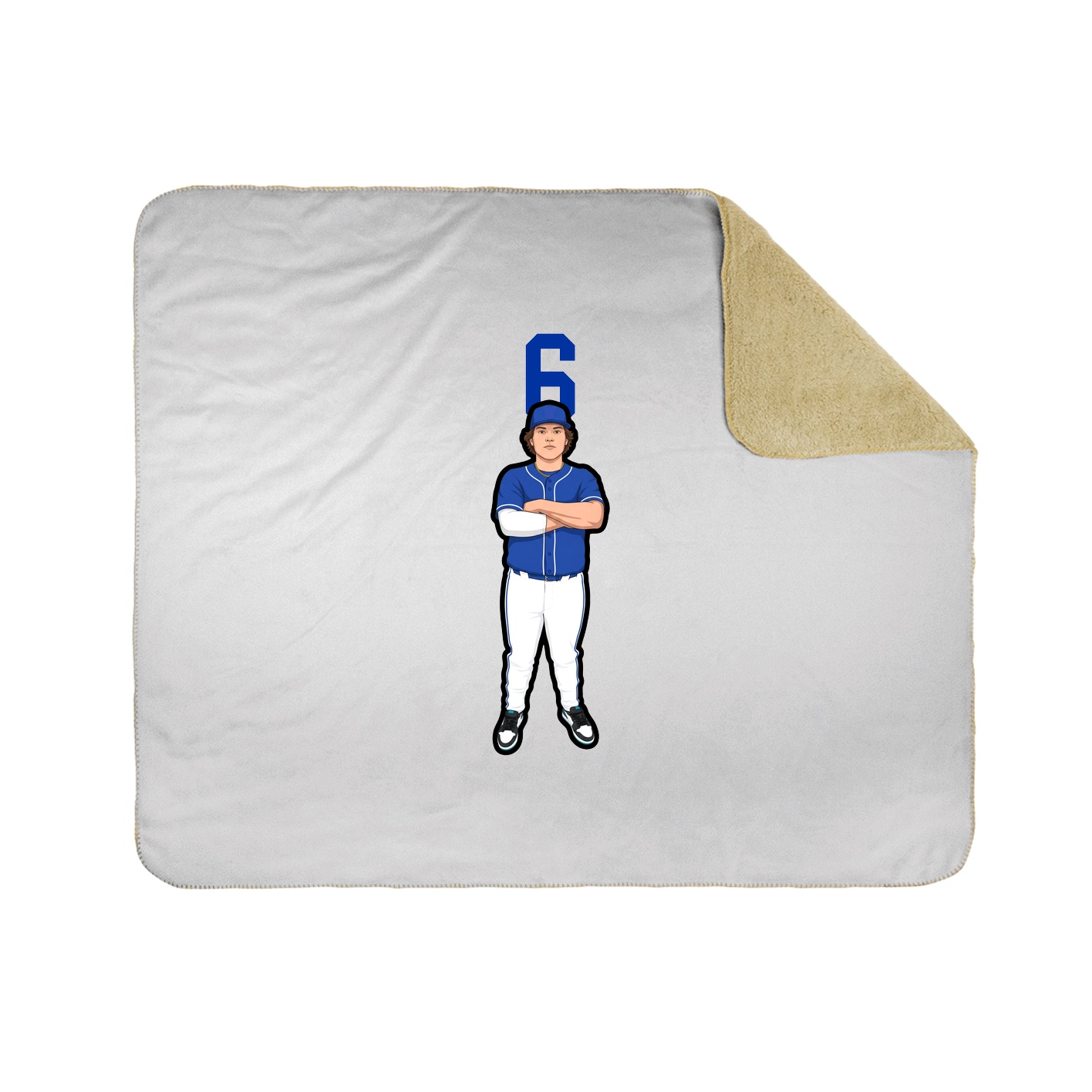 Throw Blanket — Number Top in White