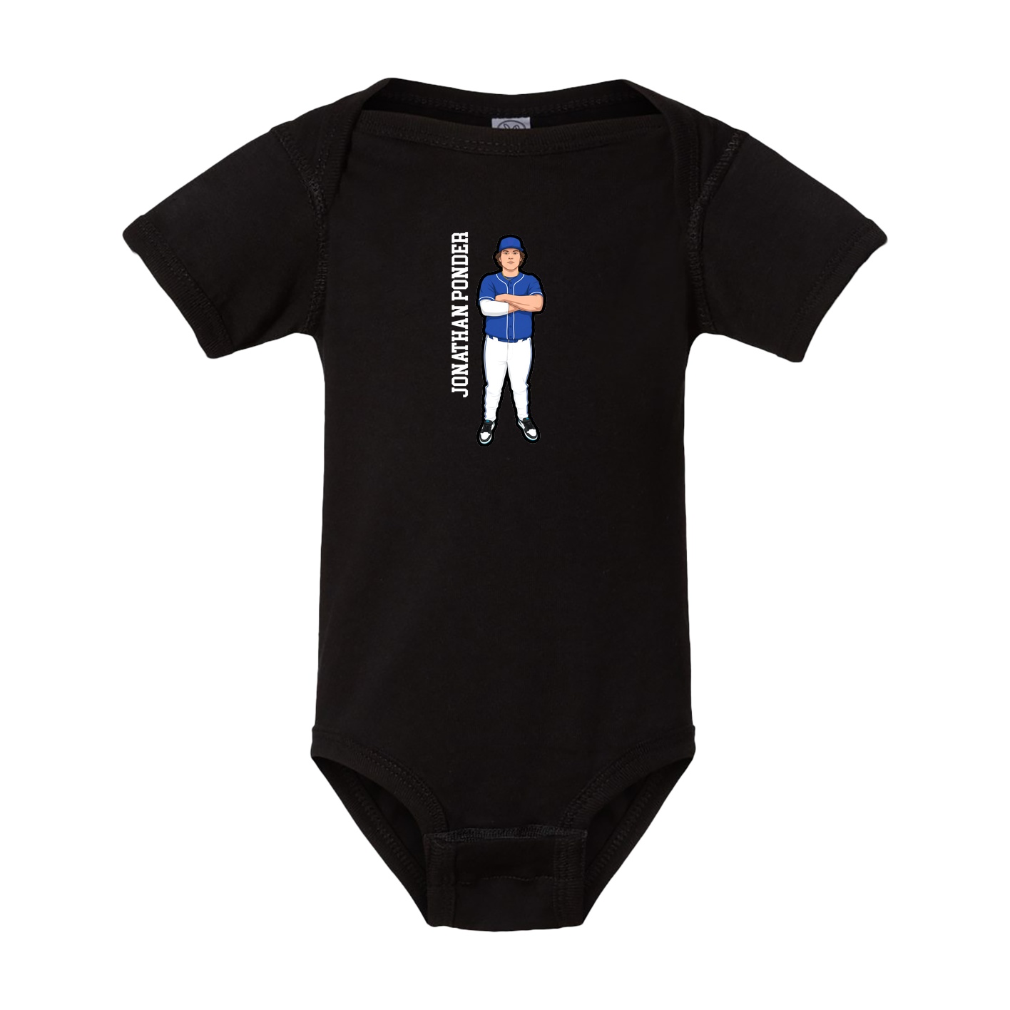 Baby Onesie — Name Vertical in Black