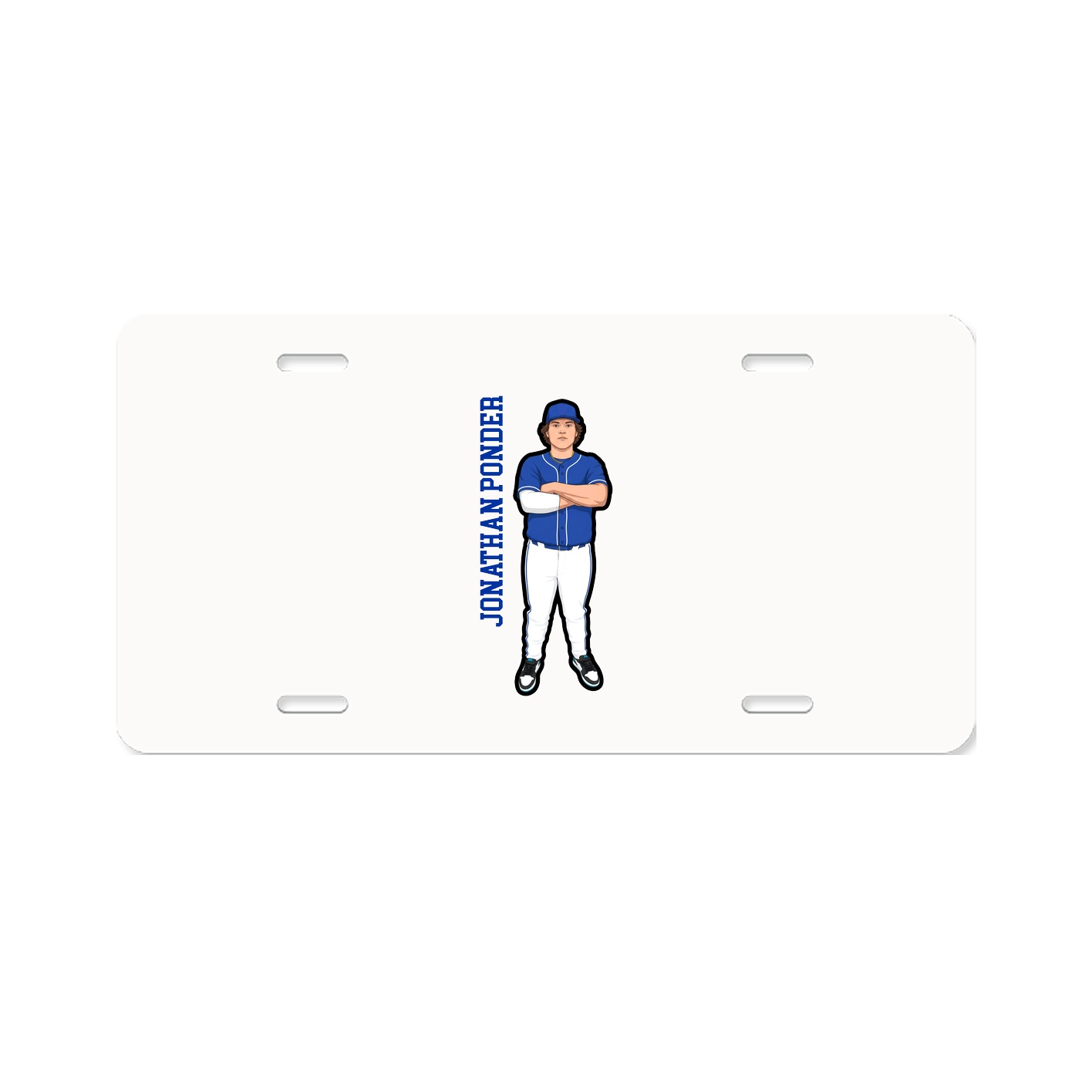 License Plate — Name Vertical in Classic