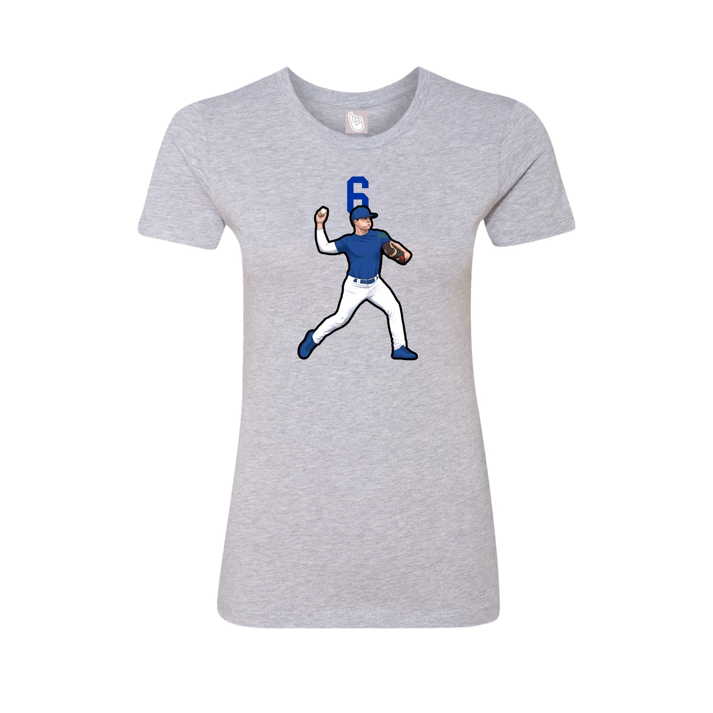 Fitted Women's Tee — Number Top in Grey