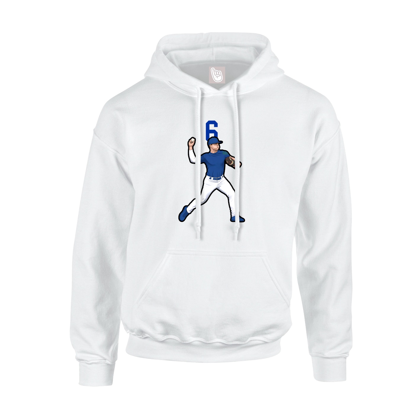 Youth Hoodie — Number Top in White