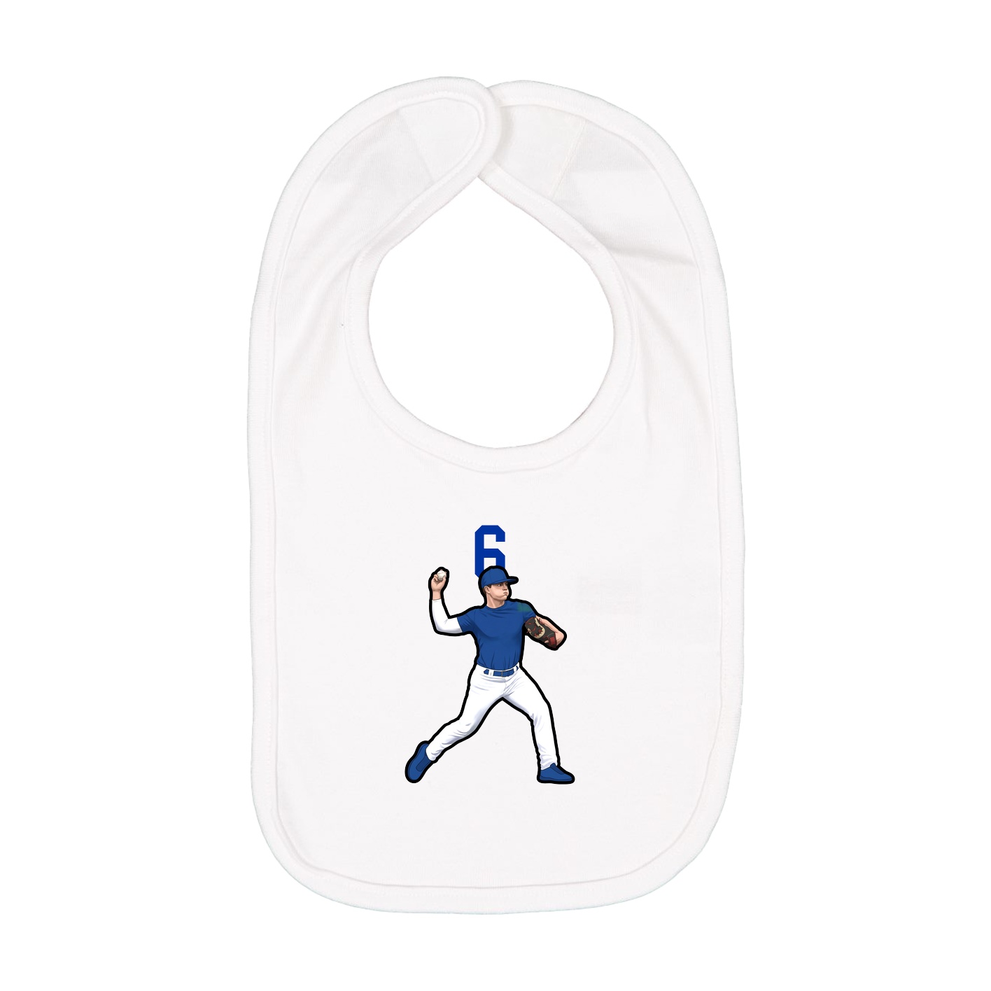 Infant Bib — Number Top in White