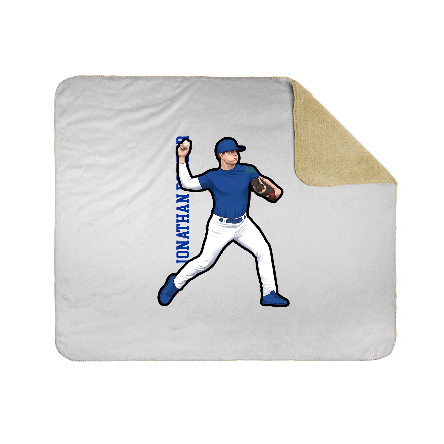 Throw Blanket — Name Vertical in White