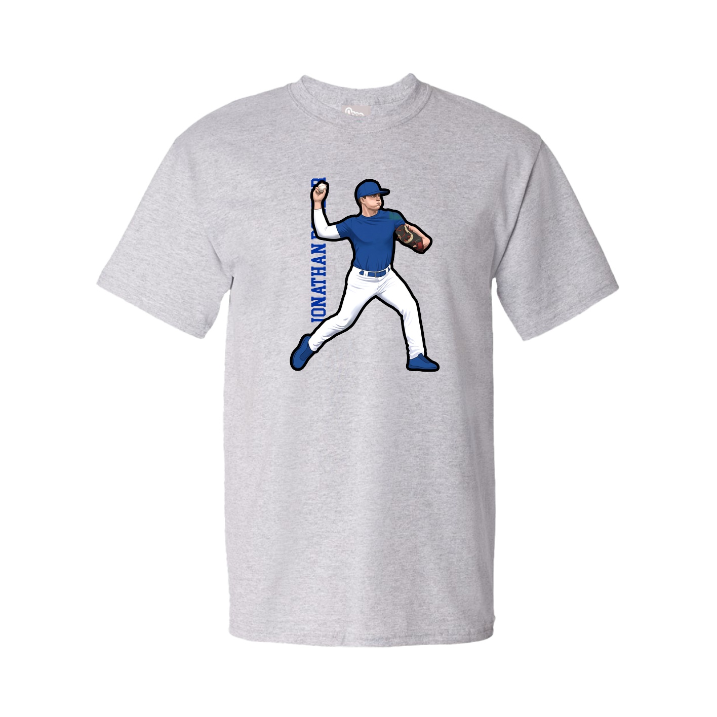 Tee — Name Vertical in Grey