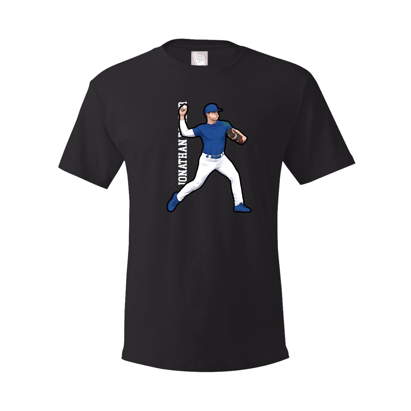Youth Tee — Name Vertical in Black