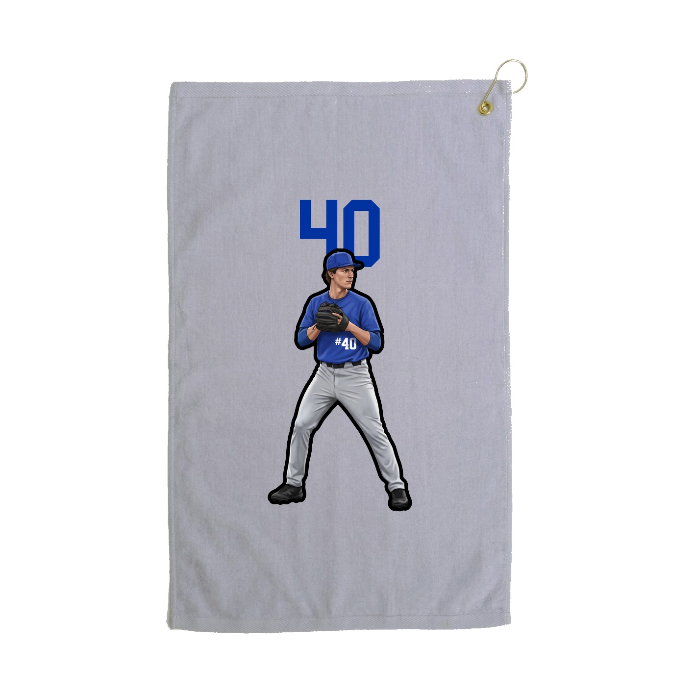 Golf Towel — Number Top in Grey