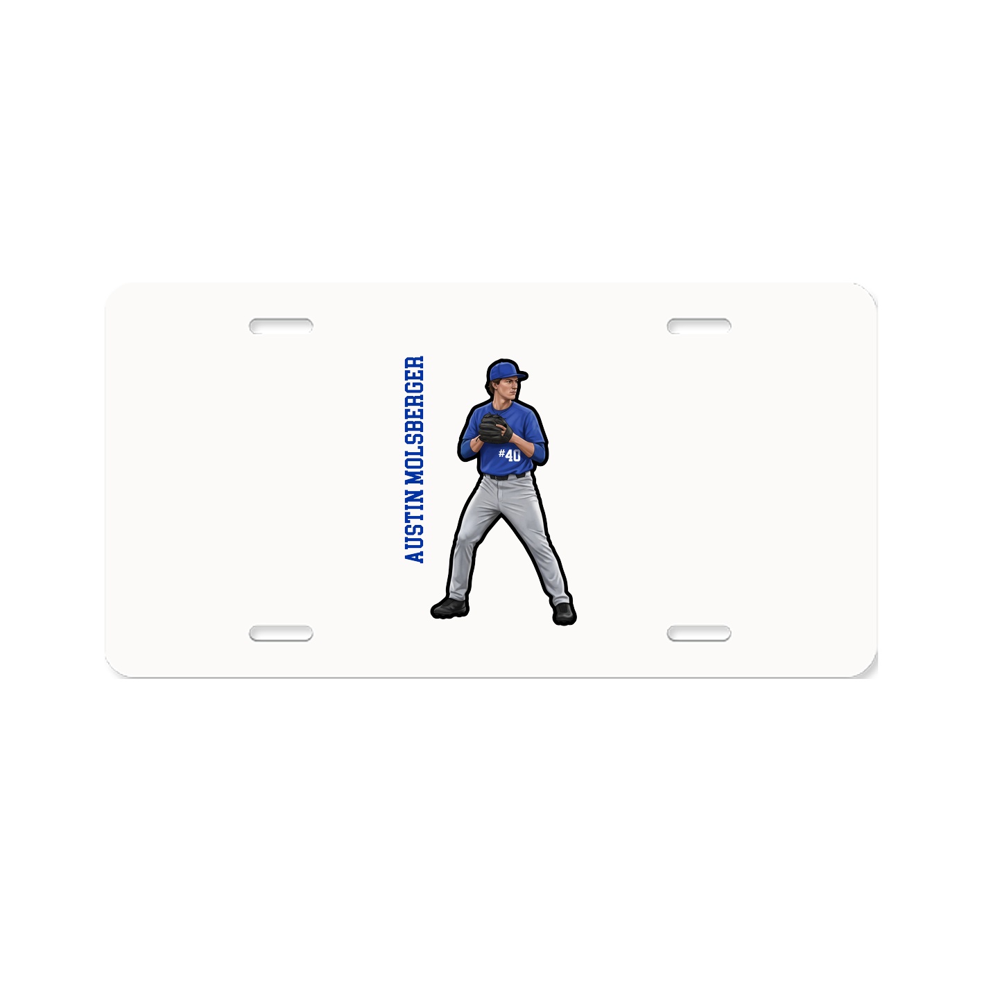License Plate — Name Vertical in Classic