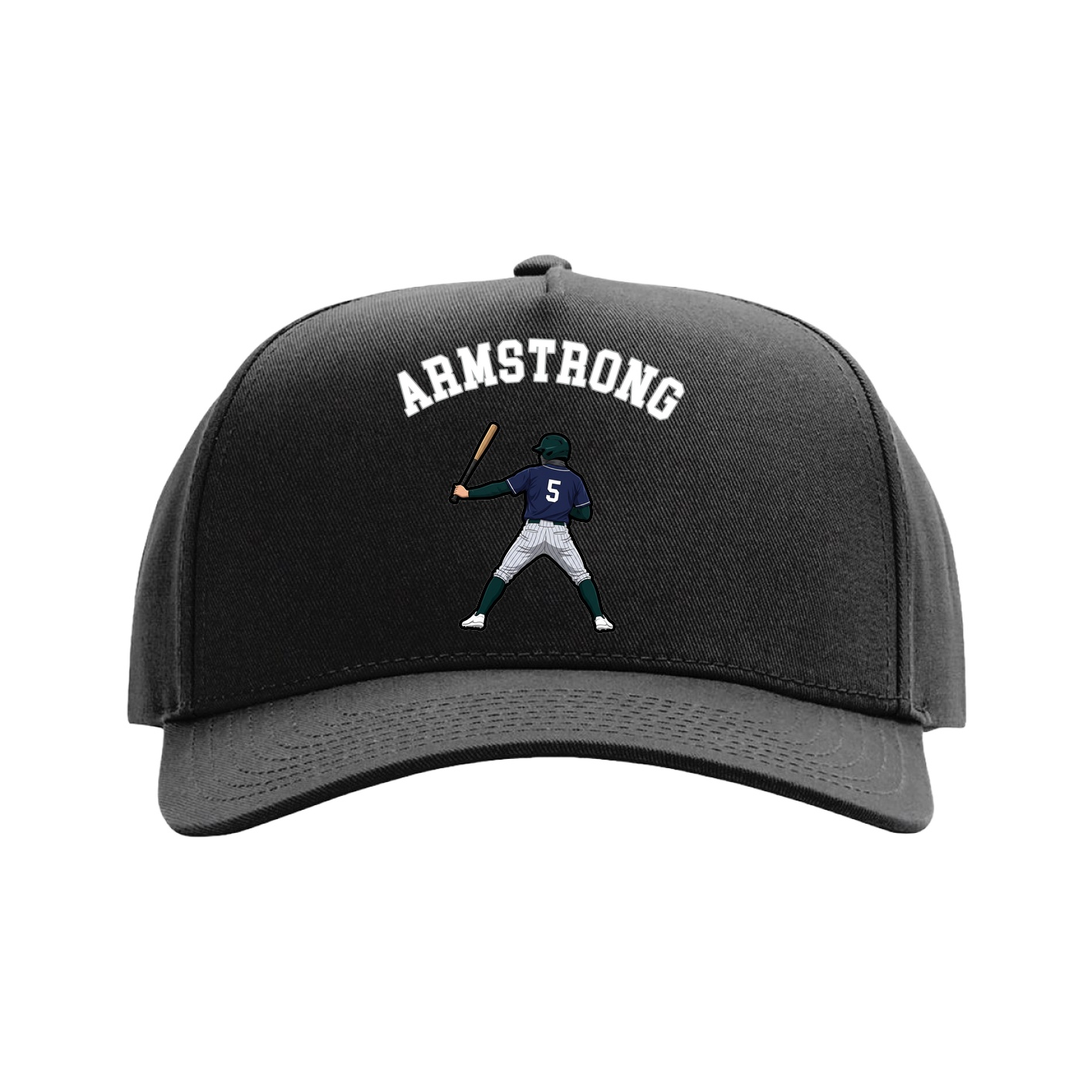 Full Fabric Five-Panel Champ Cap — Shirsey Arch in Black