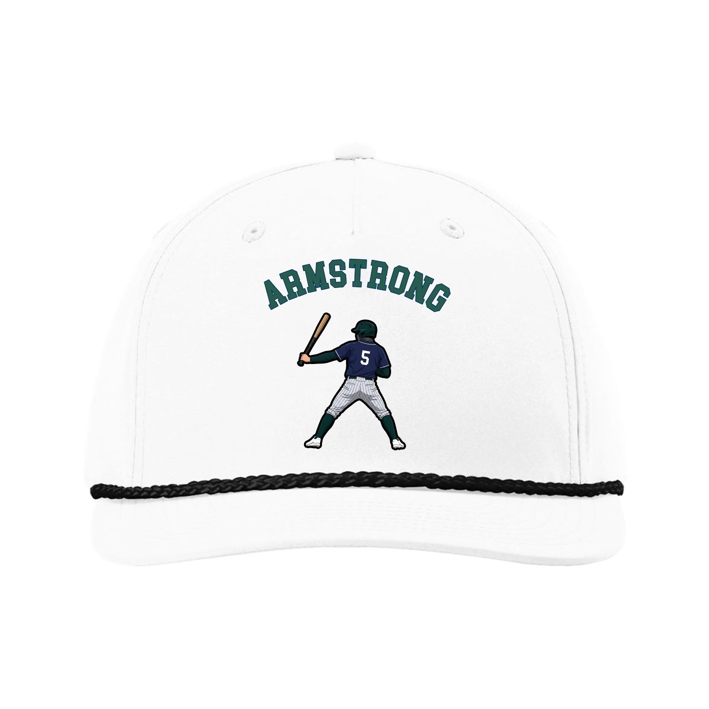 Five-Panel Classic Rope Cap — Shirsey Arch in White