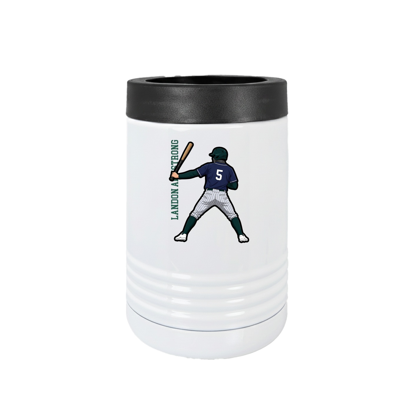 Beverage Holder — Name Vertical in White